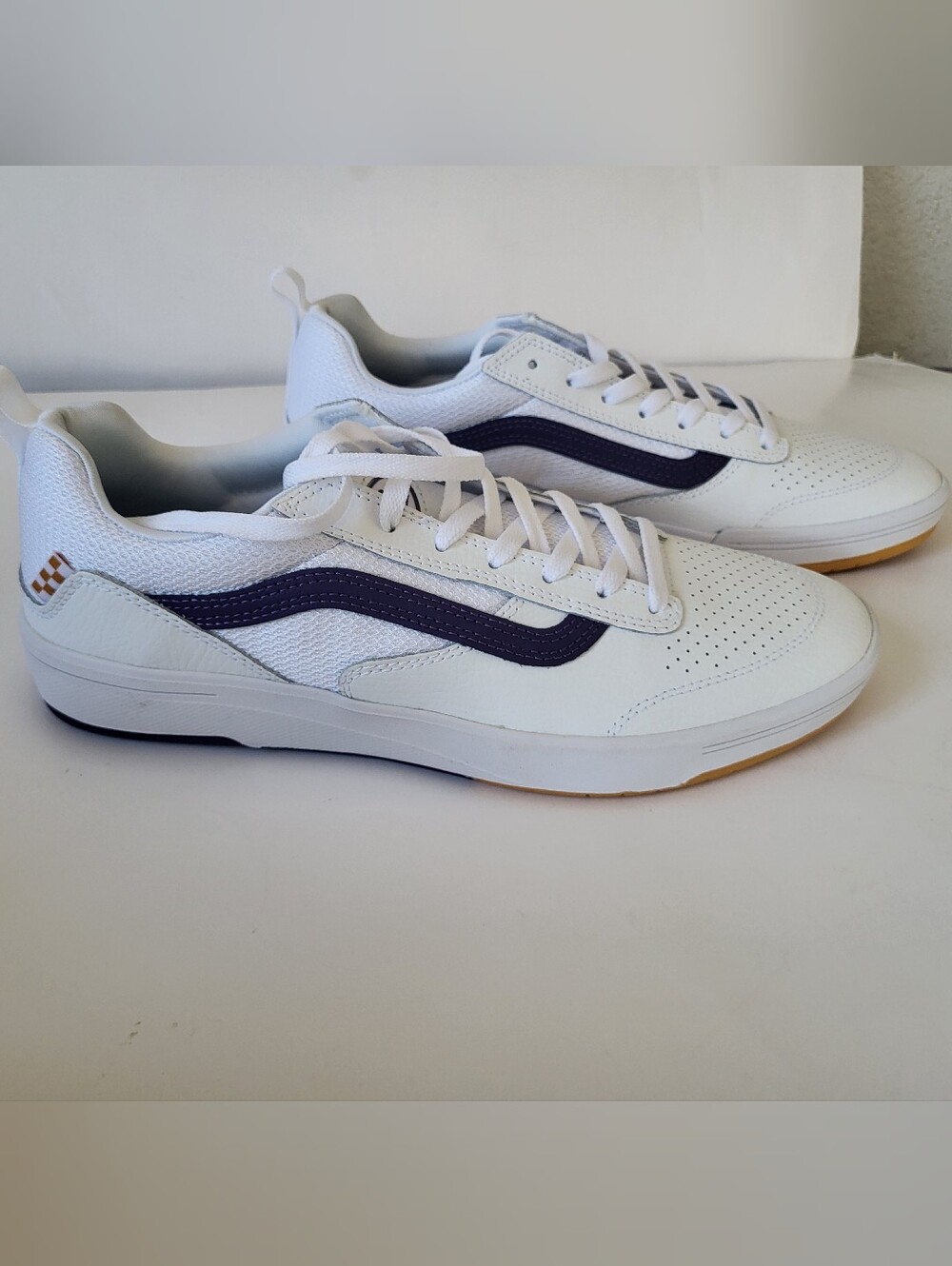Vans Skate Zahba White Athletic Sneakers Purple Yellow Accents Mens 11 - Picture 5 of 13